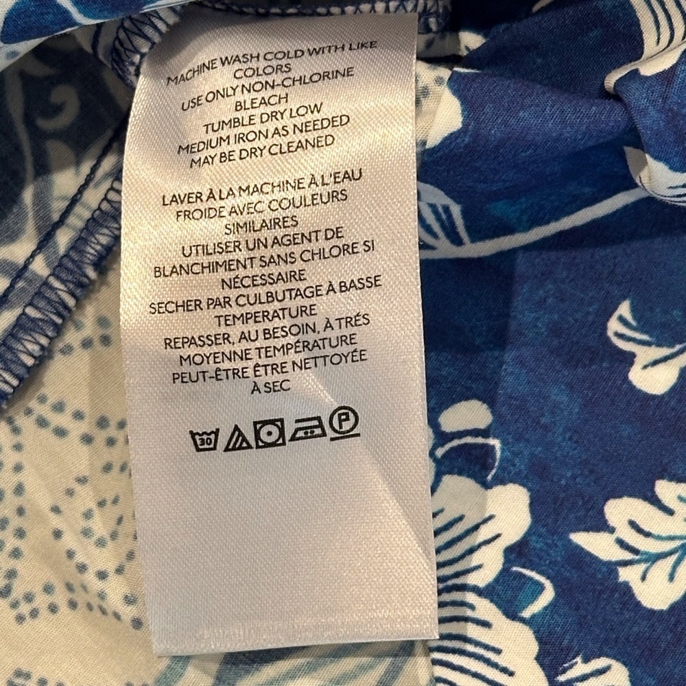 NWOT Anthropologie Printed Button Front Shirt Dress Blue and White Size XS - Picture 8 of 12